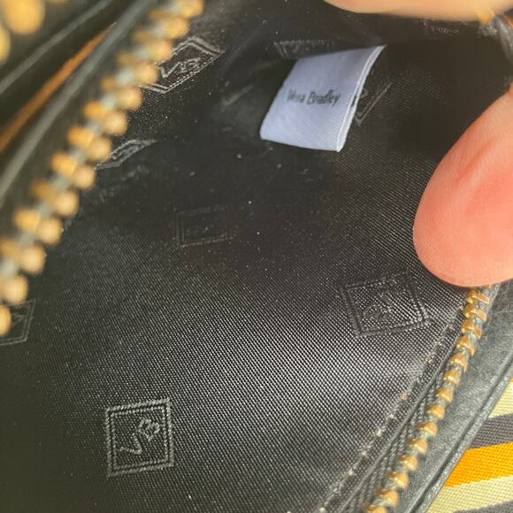 Vera Bradley Wallet Wristlet Black Leather Clutch Zip Minimalist Preppy Casual - Picture 11 of 13